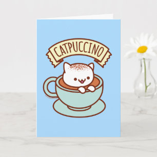 Cartão de Saudação de Gato Engraçado: CATPUCCINO