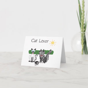 Cartão de saudação de gato estilizado