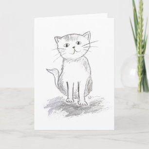 Cartão de Saudação de Gato Feliz