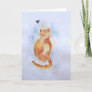 Cartão de saudação de gato pintado