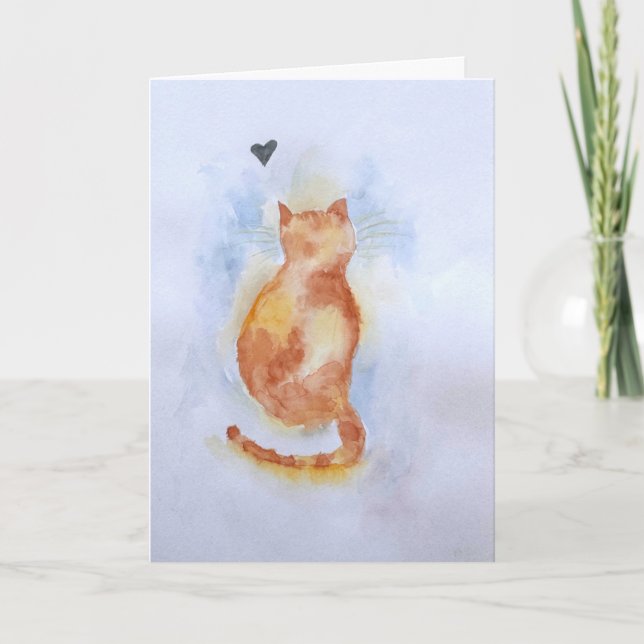 Cartão de saudação de gato pintado (Frente)