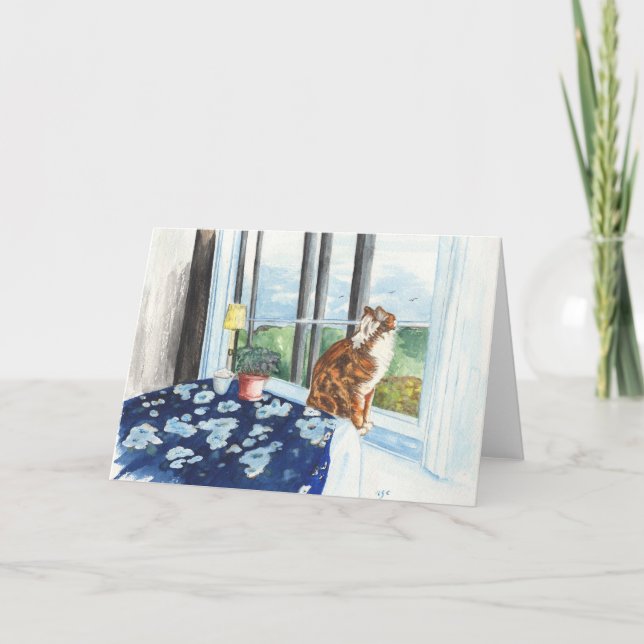 Cartão de Saudação de Gato Scandia (Frente)