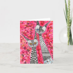 Cartão de Saudação de Gatos Cons e Gatos Cores