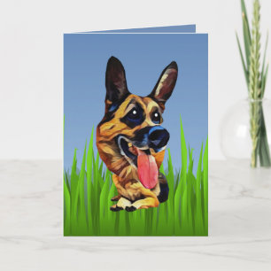 Cartão de saudação de German shepherd bonito