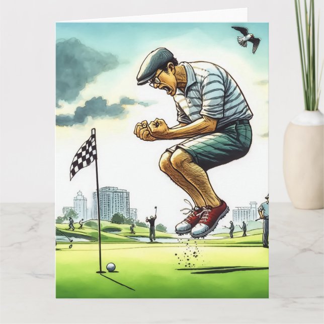 Cartão de Saudação de Golfe Engraçado (Frente)