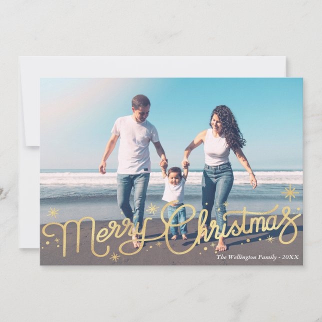 Cartão de saudação de guiamento de ouro mágico de  (Frente)