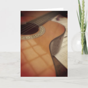 Cartão de Saudação de Guitarra Acústica com Estilo