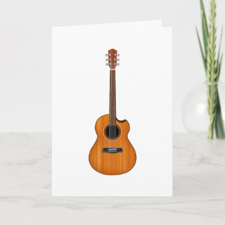 Cartão de Saudação de Guitarra Acústica Natural