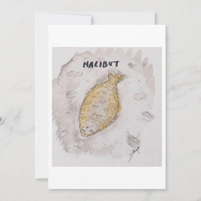 Cartão de Saudação de Halibute (Frente)
