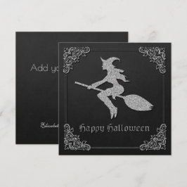 Cartão de Saudação de Halloween da Bruxa Voadora S