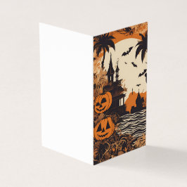 Cartão de Saudação de Halloween de Mansão Assombra