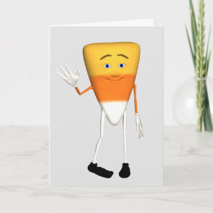 Cartão de Saudação de Halloween de Milho Doce