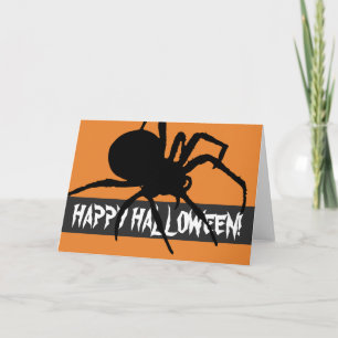 Cartão de Saudação de Halloween de Spider Silhouee
