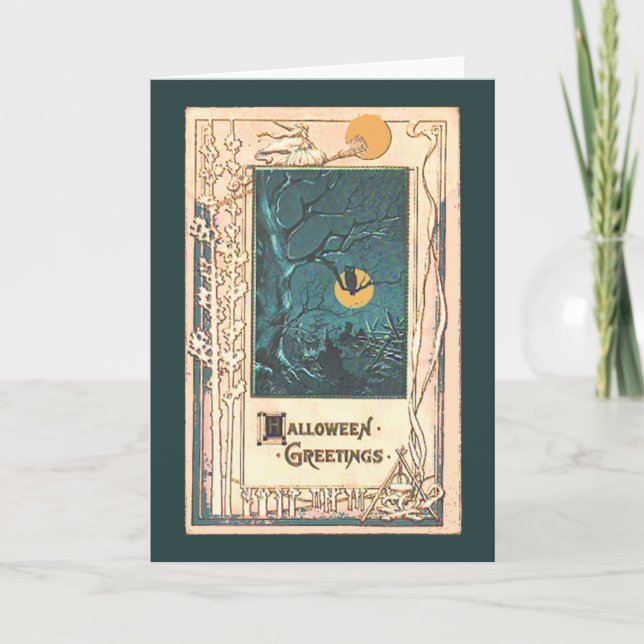 Cartão de Saudação de Halloween Incomum (Frente)