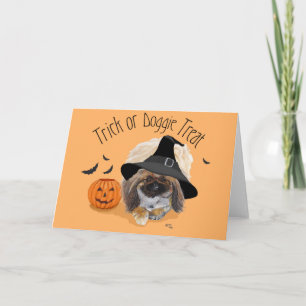 Cartão de Saudação de Halloween Pekingese