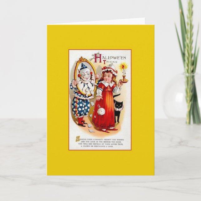 Cartão de Saudação de Halloween Vitoriano (Frente)