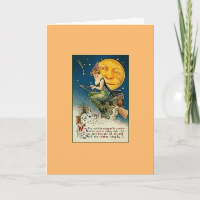 Cartão de Saudação de Halloween Vitoriano (Frente)