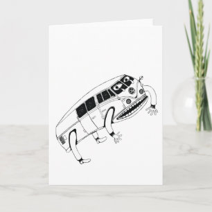 Cartão de Saudação de Ilustração do Kombi Van