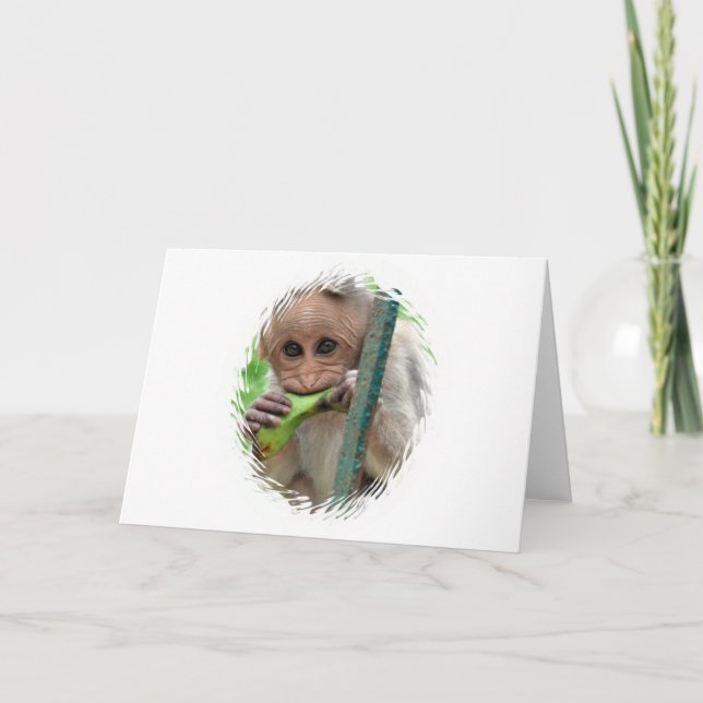 Cartão de Saudação de Imagem Macaco Engraçado (Frente)