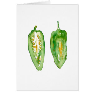Cartão de Saudação de Impressão de Aquarela Jalape