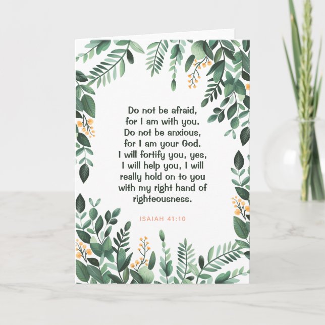 Cartão de Saudação de Incentivo JW Isaiah 41:10 (Frente)