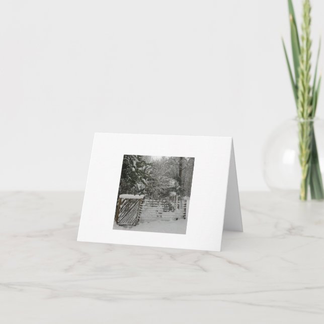 Cartão de saudação de inverno do portão de neve (Frente)