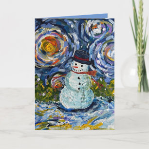 Cartão de Saudação de Inverno Snowman