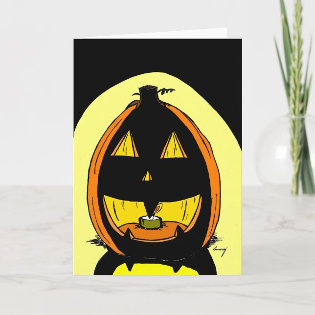 Cartão de Saudação de Jack o' Lanterna Halloween (Frente)