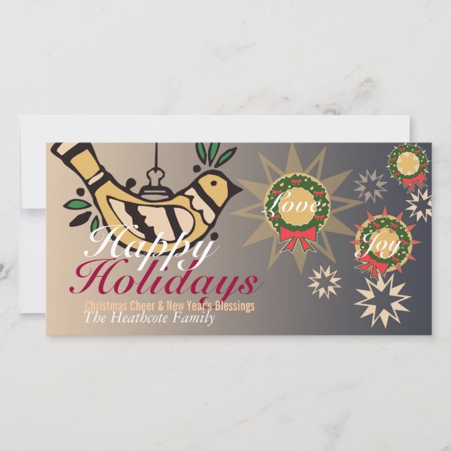 Cartão de Saudação de Joy com Amor Feriado da Paz (Frente)