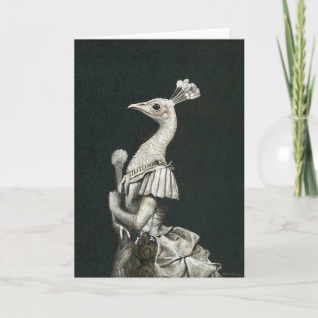 Cartão de Saudação de Lady Peacock Vitoriano (Frente)