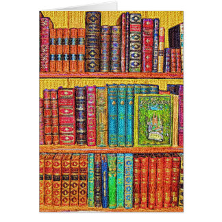 Cartão de Saudação de Livros de Biblioteca