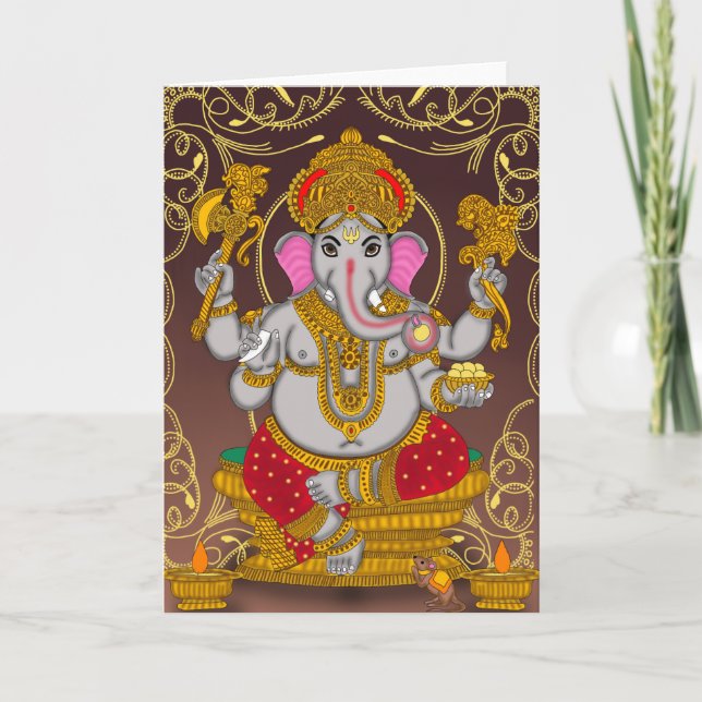 Cartão de Saudação de Lord Ganesha (Frente)