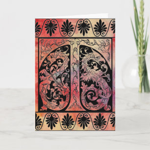 Cartão de Saudação de Mármore Rosa