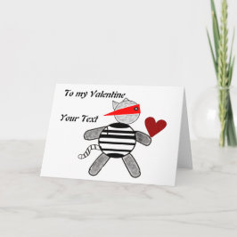 Cartão de Saudação de Namorados de Rótulo Cat (per