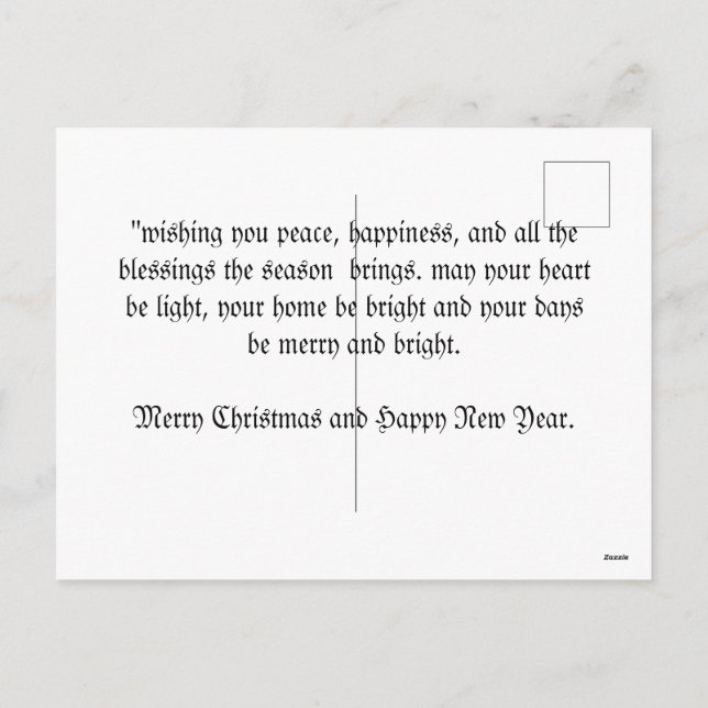 Cartão de saudação de Natal (Verso)