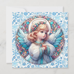 Cartão de Saudação de Natal Angel Round