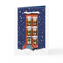 Cartão de saudação de natal Brownstone