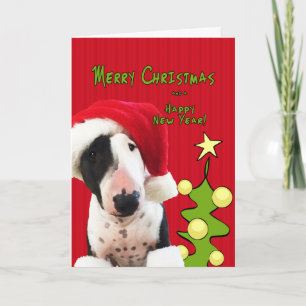 Cartão de Saudação de Natal Bull Terrier