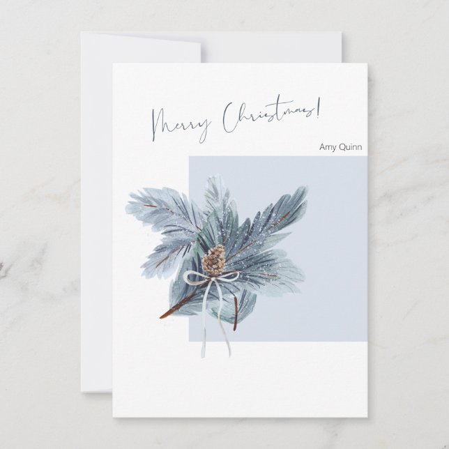 Cartão de saudação de Natal com Design e texto mín (Frente)