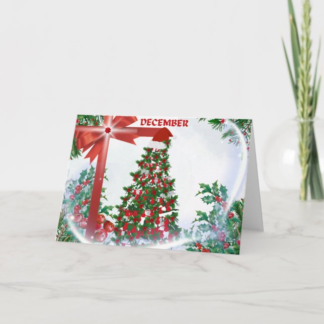 Cartão de Saudação de Natal de dezembro (Frente)