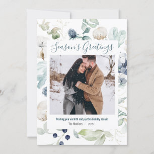 Cartão de Saudação de Natal de Feriado com Aqua