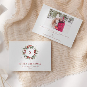 Cartão de Saudação de Natal de Foto Inicial da Fam