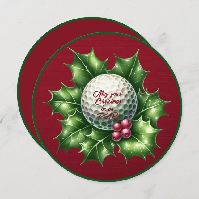 Cartão de Saudação de Natal de Golf Buddy (Frente/Verso)