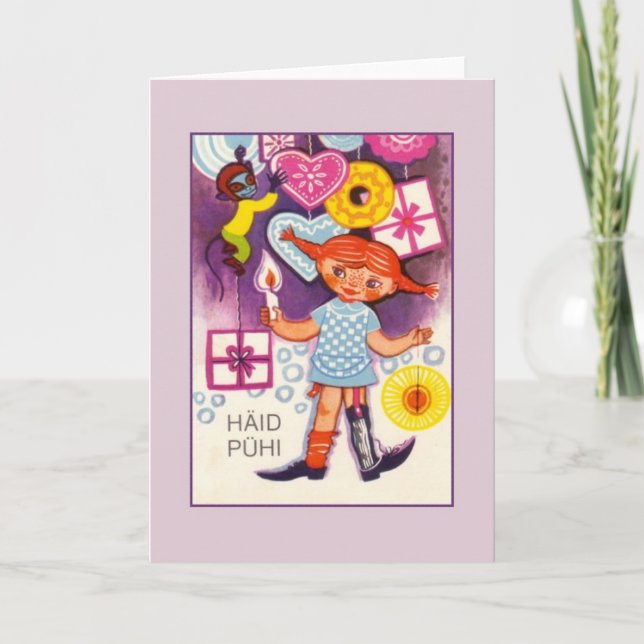 Cartão de Saudação de Natal de Häid Pühi Estoniano (Frente)