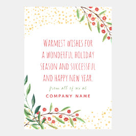 Cartão de saudação de Natal de Negócios com Confet