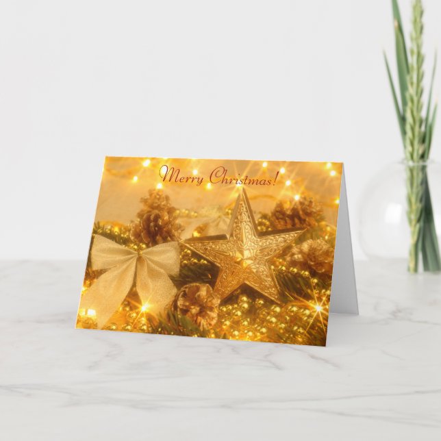 Cartão de saudação de Natal de ouro (Frente)