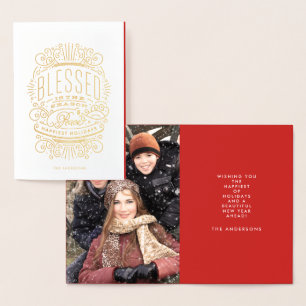 Cartão de Saudação de Natal de Paz Abençoado e Dou