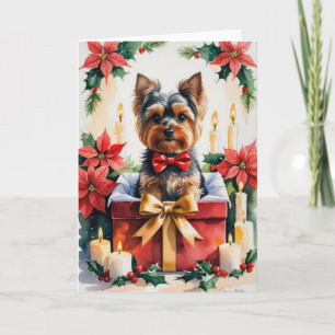 Cartão de Saudação de Natal de Yorkshire Terrier D