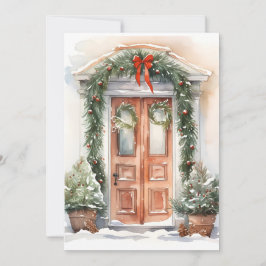 Cartão de saudação de Natal decorado durante o fer