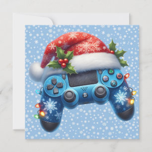 Cartão de Saudação de Natal do Controlador de Jogo